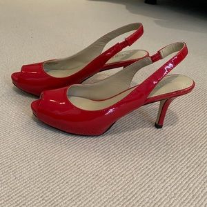 Andrew Stevens Red peep toe 6.5